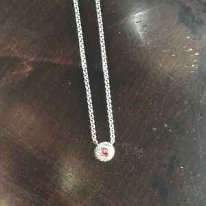 David Yurman cookie necklace Pink Tourmaline 16”